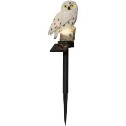 Lámpara LED solar Owl con pica de tierra