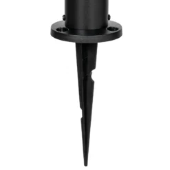 Lámpara LED solar para caminos Lindby Obintu, negra, 63 cm, con sensor