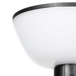 Lámpara LED solar para caminos Lindby Obintu, negra, 63 cm, con sensor