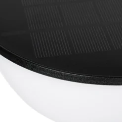 Lámpara LED solar para caminos Lindby Obintu, negra, 63 cm, con sensor
