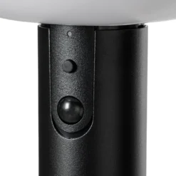 Lámpara LED solar para caminos Lindby Obintu, negra, 63 cm, con sensor