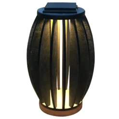 Lámpara LED solar Pastek de madera de teca, sensor
