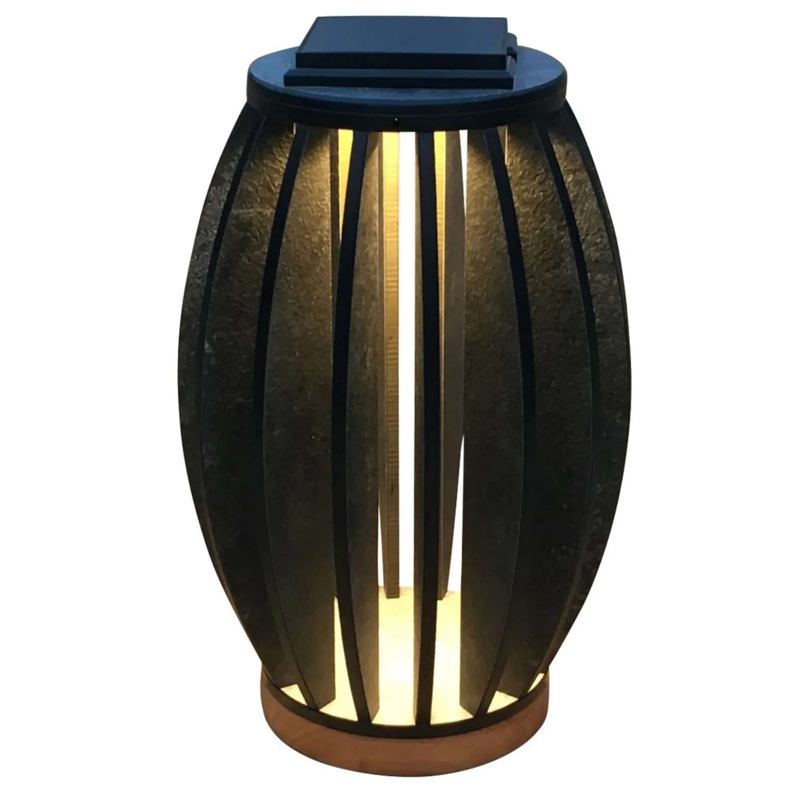 Lámpara LED solar Pastek de madera de teca, sensor