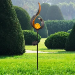 Lámpara LED solar 33465, pincho de suelo, color bronce, metal, cristal