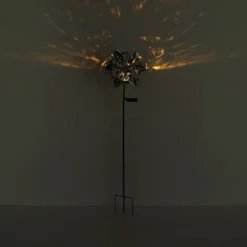 Lámpara LED solar 36578, pincho de suelo, marrón óxido, metal, vidrio