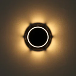 Lámpara LED solar 36506, pincho de suelo, aplique de pared, negro, aluminio