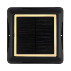 Lámpara LED solar 36505, pincho de suelo, aplique de pared, negro, aluminio