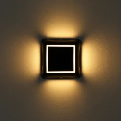 Lámpara LED solar 36505, pincho de suelo, aplique de pared, negro, aluminio