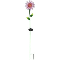 Lámpara LED solar Pink Daisy en forma de flor