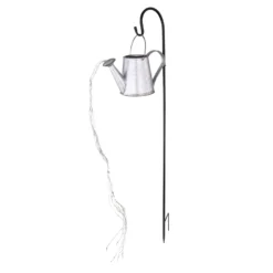 Lámpara LED solar 33652, plata, regadera, pincho de suelo, metal