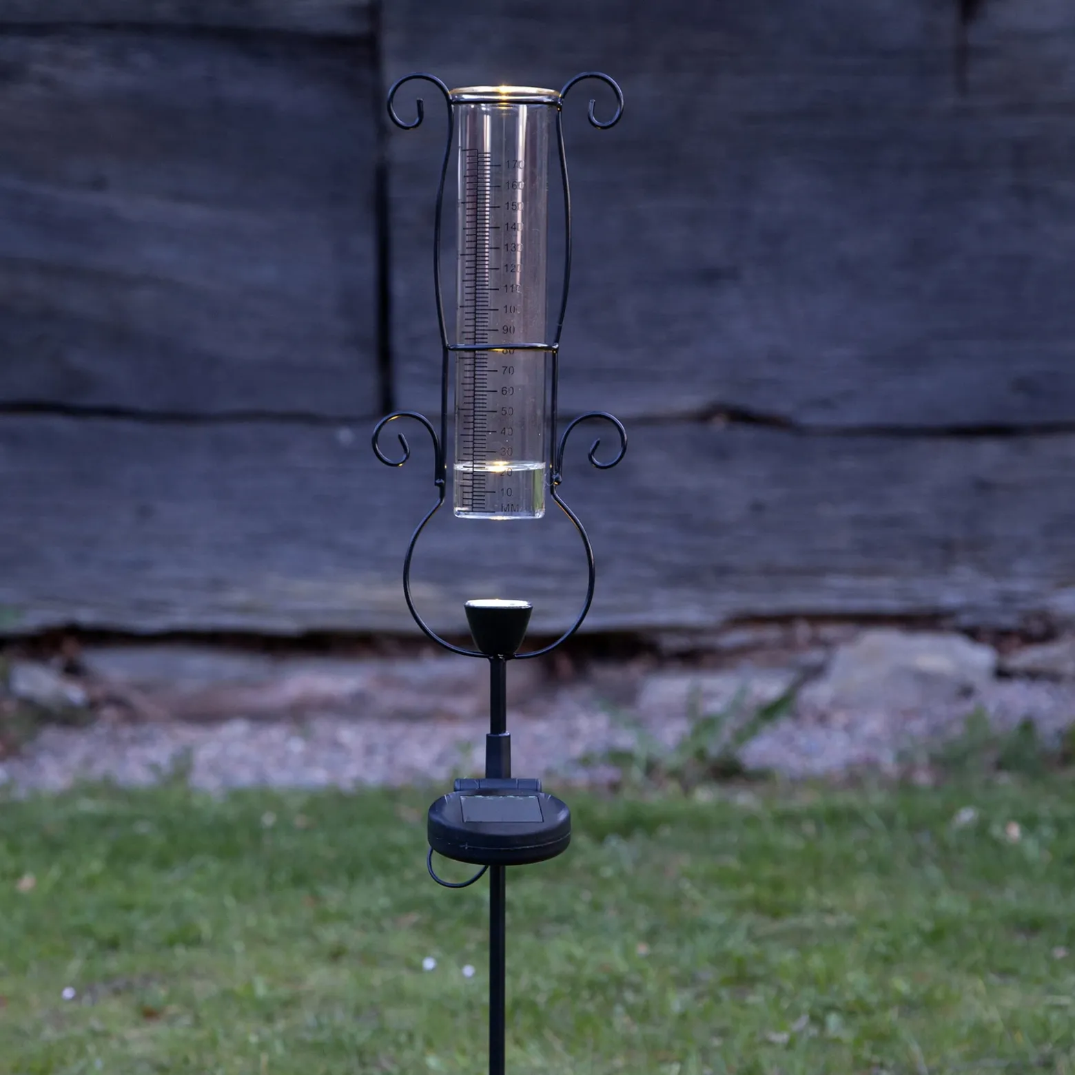 Lámpara LED solar Pluvio con pluviómetro