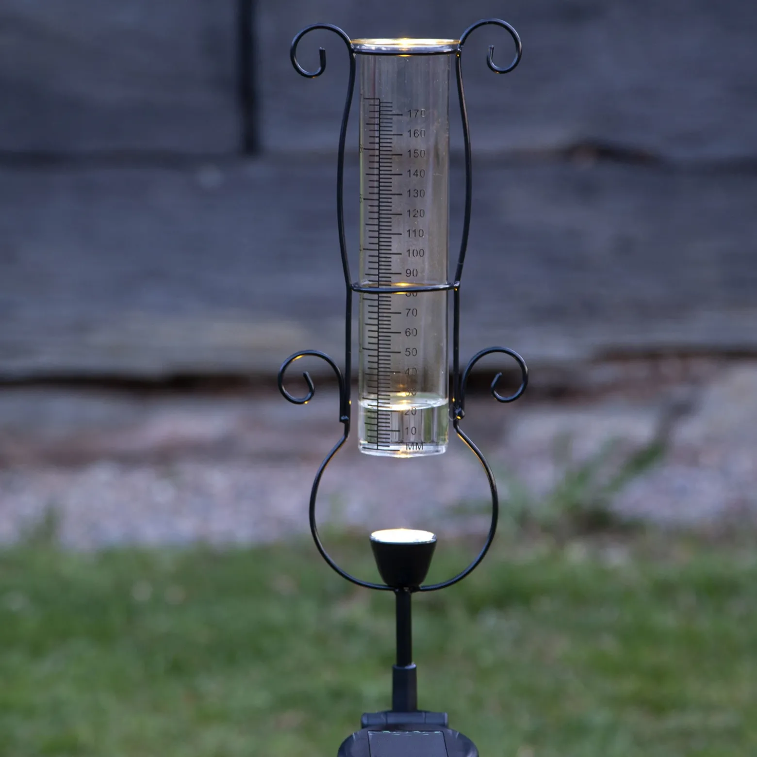 Lámpara LED solar Pluvio con pluviómetro