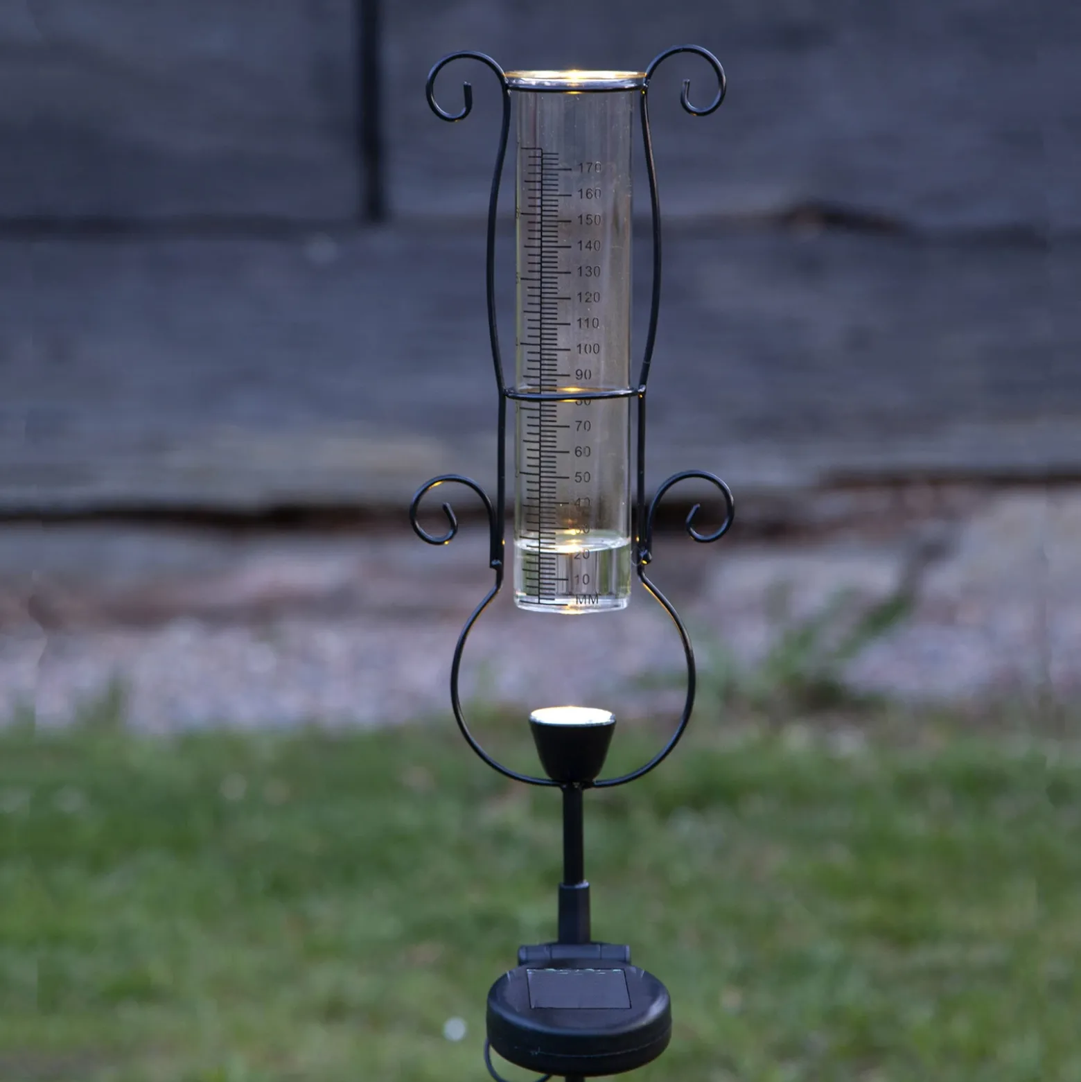 Lámpara LED solar Pluvio con pluviómetro