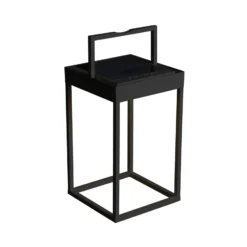 Lámpara LED solar Portofino, pared/mesa, negro