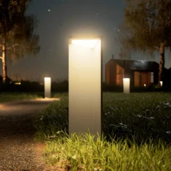 Lámpara LED solar recargable Nusolar antracita, altura 50cm