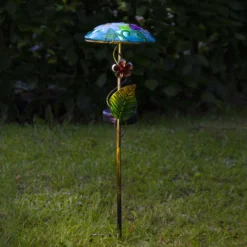 Lámpara LED solar Salona decorativa, azul/verde
