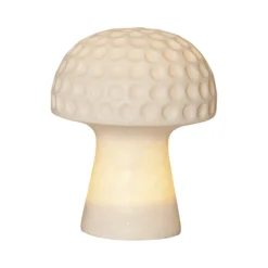 Lámpara LED solar Sandy, 24 cm, blanca, plástico, forma de seta
