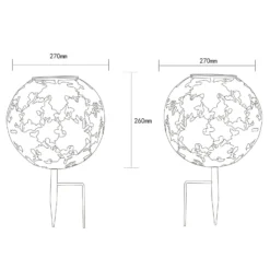Lámpara LED solar 36749S globo Ø 27 cm, plata, pincho de suelo
