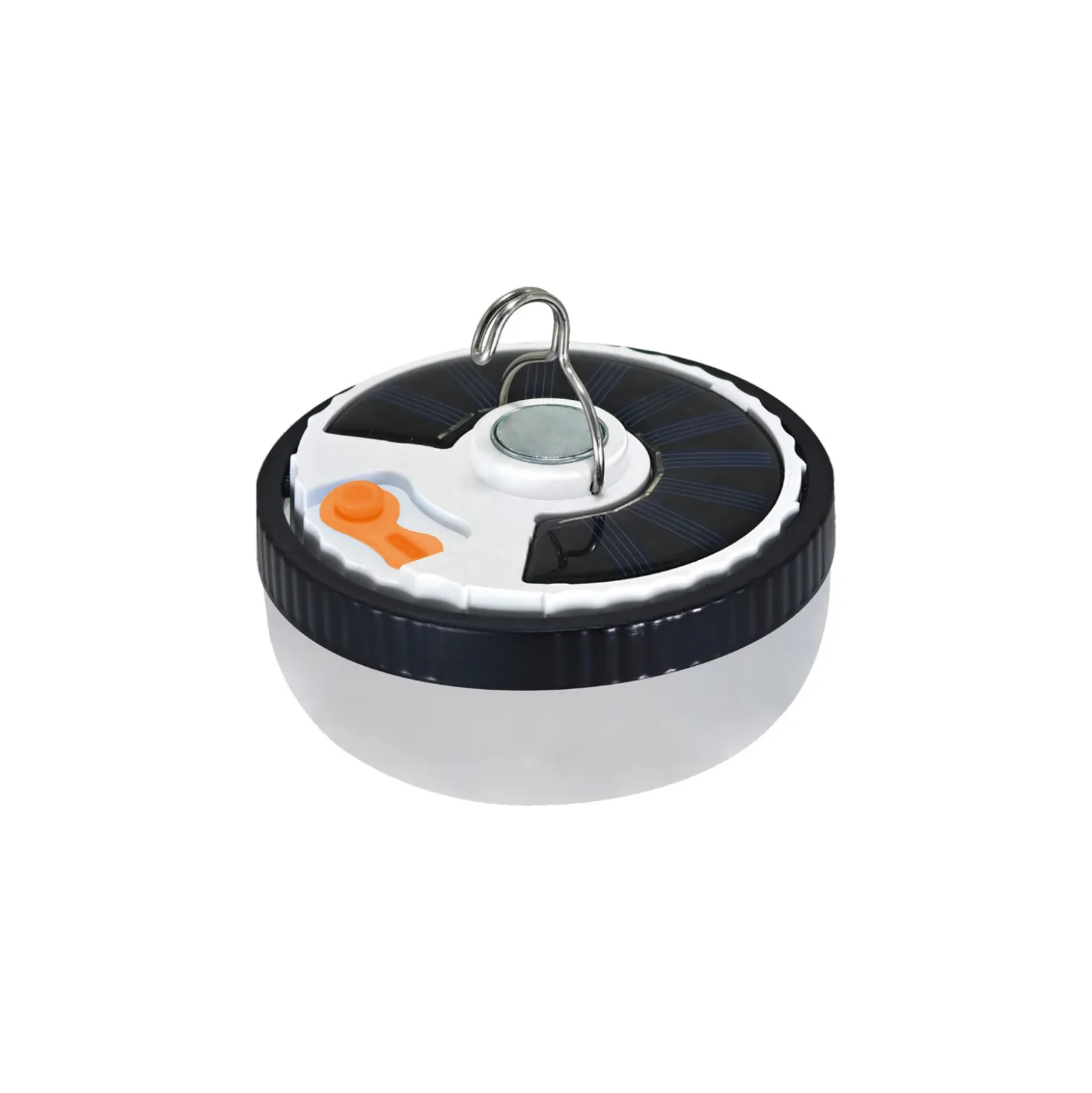 Lámpara LED solar Ufo, portátil, plástico, negro/blanco