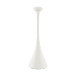 Lámpara mesa LED batería Nudrop IP54, blanco nieve
