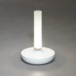 Lámpara mesa LED Biarritz IP54 batería CCT, blanco
