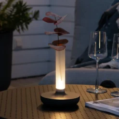 Lámpara mesa LED Biarritz IP54 batería, CCT, negro