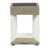 Lámpara mesa LED solar Teckalu blanco/madera clara
