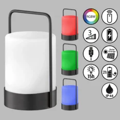 Lámpara mesa solar batería LED Casoli, alto 20 cm