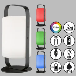 Lámpara mesa solar batería LED Casoli, alto 25 cm