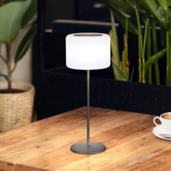 Lámpara mesa solar de batería LED Pino negro arena