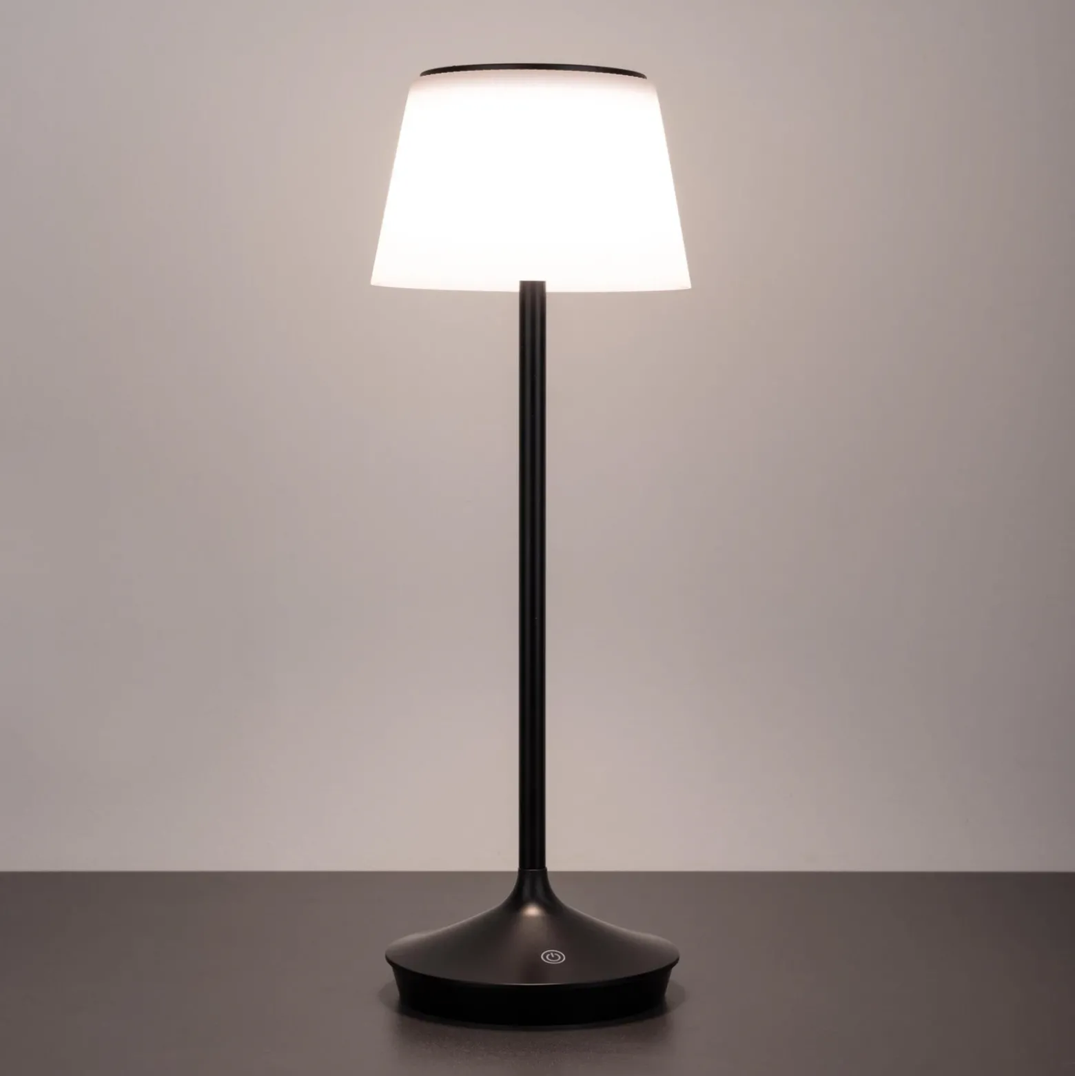 Lámpara mesa solar LED Emmi CCT recargable, negro