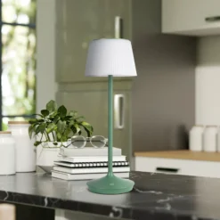 Lámpara mesa solar LED Emmi CCT recargable, verde