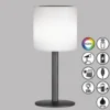 Lámpara mesa solar LED Lesina, negro arena/blanco