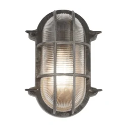Lámpara naútica Porto oval, negro-plata
