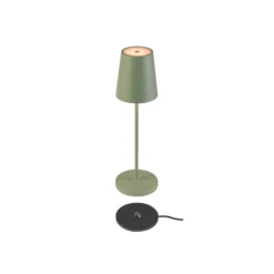 Lámpara recargable LED SLV Vinolina Two, verde, aluminio, Ø 11 cm, IP65