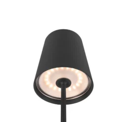 Lámpara recargable LED SLV Vinolina Two, negra, aluminio, Ø 11 cm, IP65