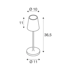 Lámpara recargable LED SLV Vinolina Two, negra, aluminio, Ø 11 cm, IP65