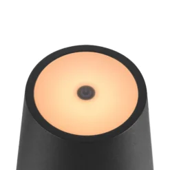 Lámpara recargable LED SLV Vinolina Two, negra, aluminio, Ø 11 cm, IP65