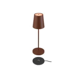 Lámpara recargable LED SLV Vinolina Two, color óxido, aluminio, Ø 11 cm
