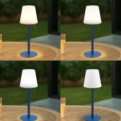 Lámpara recargable Lindby LED Azalea azul aluminio CCT regulable en altura