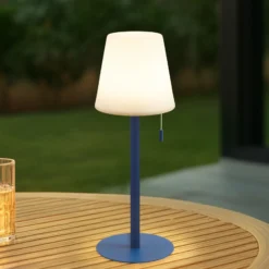 Lámpara recargable Lindby LED Azalea azul aluminio CCT regulable en altura