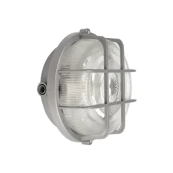 Lámpara resistente a la humedad Sotano Retro, gris, Ø 18 cm, plástico IP44