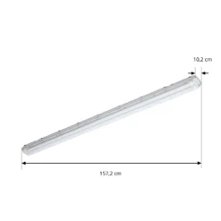 Lámpara resistente a la humedad PRIOS Lior, 157 cm, 2 x T8, G13, IP65, 18 W