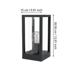 Lámpara sobremuro Cascinetta, 15 cm de ancho, negra, de metal