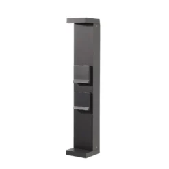 lámpara sobremuro LED, columna con enchufes Lerna, 60 cm, aluminio gris oscuro