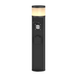 lámpara sobremuro LED Lucande Corban, gris, enchufes, IP44