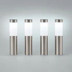 Lámpara sobremuro LED solar de Lindby, juego de 4, piqueta, 31 cm, IP44