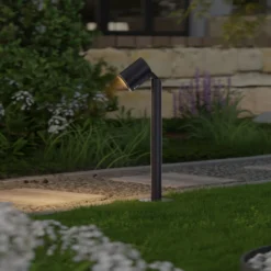 Lámpara sobremuro LED STEINEL Way SC con sensor, color antracita, IP65, RGBWW