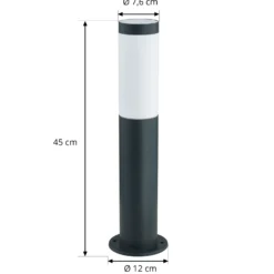 Lámpara sobremuro Lindby Statius, 45 cm, antracita/ópalo, acero inoxidable