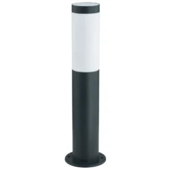 Lámpara sobremuro Lindby Statius, 45 cm, antracita/ópalo, acero inoxidable
